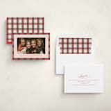 "Taffeta Tartan" - Holiday Cards in Holly Berry by Olivia Kanaley Inman - Assembled