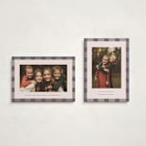 "Taffeta Tartan" - Holiday Cards in Cornflower by Olivia Kanaley Inman - Photo Orientation Options