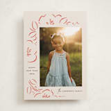 "Sketched Florals" - Holiday Cards in Berry by Griffinbell Paper Co. - Front