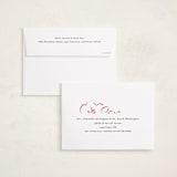 "Sketched Florals" - Holiday Cards in Berry by Griffinbell Paper Co. - FREE Recipient Addressing