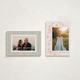 "Sketched Florals" - Holiday Cards in Berry by Griffinbell Paper Co. - Photo Orientation Options