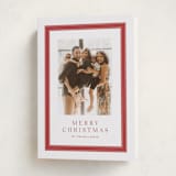 "Ribbon Framed" - Holiday Cards in Candy Cane by Lea Delaveris - Folded Card