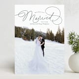 "Married Script" - Holiday Cards in Pine by Everett Paper Goods - Front