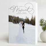 "Married Script" - Holiday Cards in Pine by Everett Paper Goods - Folded Card