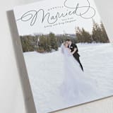 "Married Script" - Holiday Cards in Pine by Everett Paper Goods - Detail