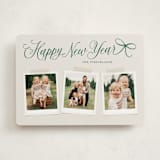 "Scripted Red Bow" - Holiday Cards in Evergreen by Hooray Creative - Front
