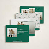 "Scripted Red Bow" - Holiday Cards in Evergreen by Hooray Creative - Back of Card Options