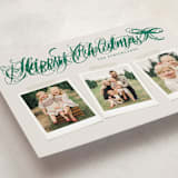 "Scripted Red Bow" - Holiday Cards in Evergreen by Hooray Creative - Detail