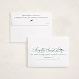 "Scripted Red Bow" - Holiday Cards in Evergreen by Hooray Creative - FREE Recipient Addressing