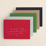 "More the Merrier" - Holiday Cards in Berry by chica design - Premium Envelope Options