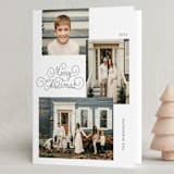 "Curly Merry Christmas" - Holiday Cards in Snow by Elsa Duncan - Folded Card
