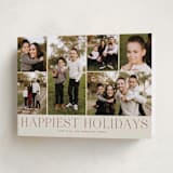 "Holiday Photo Grid" - Holiday Cards in Cranberry by Kimberly Morgan - Folded Card