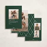 "Christmas Coquette" - Holiday Cards in Evergreen by Ekko Studio - Back of Card Options