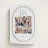 "Festive Monogram" - Holiday Cards in Evergreen by Corinne Malesic - Folded Card