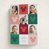 "Vibrant Disney Mickey" - Holiday Cards in Cranberry by Ellen Schlegelmilch - Folded Card