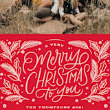 "Very Merry Christmas To You" - Holiday Cards in Cranberry by Kristen Smith - Detail