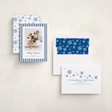 "Mini Cabana Stripes" - Holiday Cards in Ocean by Erika Firm - Assembled