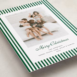 "Mini Cabana Stripes" - Holiday Cards in Pine by Erika Firm - Detail
