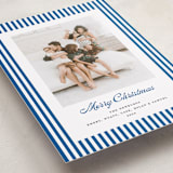 "Mini Cabana Stripes" - Holiday Cards in Ocean by Erika Firm - Detail