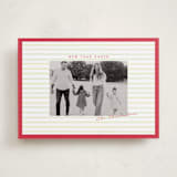 "Framed in Stripes" - Holiday Cards in Holly by Poised Avenue - Front