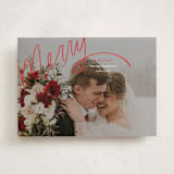 "Merry Hand Lettered Script" - Holiday Cards in Rouge by Becky Nimoy - Front