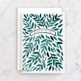 "Sympathy Leaves" - Single Greeting Cards in Spruce by Katharine Watson - Front
