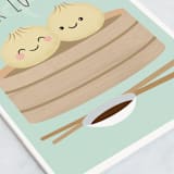 "Dim Sum" - Single Greeting Cards in Mint by Annie Holmquist - Close-Up