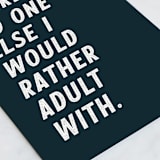 "Adult With You" - Single Greeting Cards in Lagoon by Kacey Kendrick Wagner - Close-Up