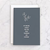 "I'd Pick You - Anniversary" - Single Greeting Cards in Deep Sea by Rosa Veliky - Front