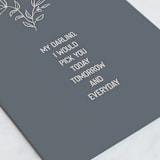 "I'd Pick You - Anniversary" - Single Greeting Cards in Deep Sea by Rosa Veliky - Close-Up