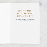 "Paused the Movie" - Single Greeting Cards in Cobalt by Jessica Corliss - Interior
