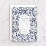 "Anniversary Floral" - Single Greeting Cards in Navy by Katharine Watson - Front