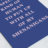 "Shenanigans" - Single Greeting Cards in Navy by Kacey Kendrick Wagner - Close-Up