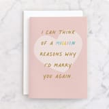 "Marry You Again" - Single Greeting Cards in Blush by Louise Kay - Front