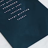 "Louder" - Single Greeting Cards in Navy by Lea Delaveris - Close-Up
