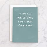 "You get me" - Single Greeting Cards in Aqua by Lea Delaveris - Front
