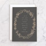 "antiqued wreath" - Single Greeting Cards in Slate by Carolyn Nicks - Front