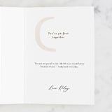 "Complementary Couple" - Single Greeting Cards in Cream by Robert and Stella - Customizable Interior Example