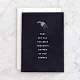 "Shower Thoughts" - Single Greeting Cards in Midnight by Amy Payne - Front