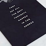 "Shower Thoughts" - Single Greeting Cards in Midnight by Amy Payne - Close-Up