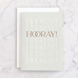 "Hooray!" - Single Greeting Cards in Mist by Gina Grittner - Front