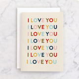 "I Love You" - Single Greeting Cards in Beige by Pixel and Hank - Front