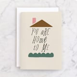 "Home to Me" - Single Greeting Cards in Beige by Morgan Kendall - Front
