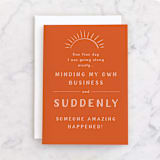 "Someone Happened" - Single Greeting Cards in Pumpkin by Jan Shepherd - Front