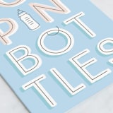 "Poppin bottles" - Single Greeting Cards in Baby Blue by Baumbirdy - Close-Up