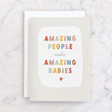 "Amazing babies" - Single Greeting Cards in Mist by Stacey Meacham - Front