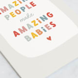 "Amazing babies" - Single Greeting Cards in Mist by Stacey Meacham - Close-Up
