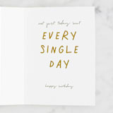 "Not Just Today" - Single Greeting Cards in Moss by Kelsey Mucci - Interior