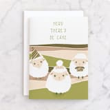 "herd there'd be cake" - Single Greeting Cards in Grass by Leanne Friedberg - Front