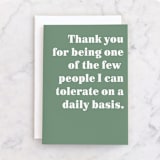 "Daily Tolerance" - Single Greeting Cards in Moss by Ashlan Berry - Front